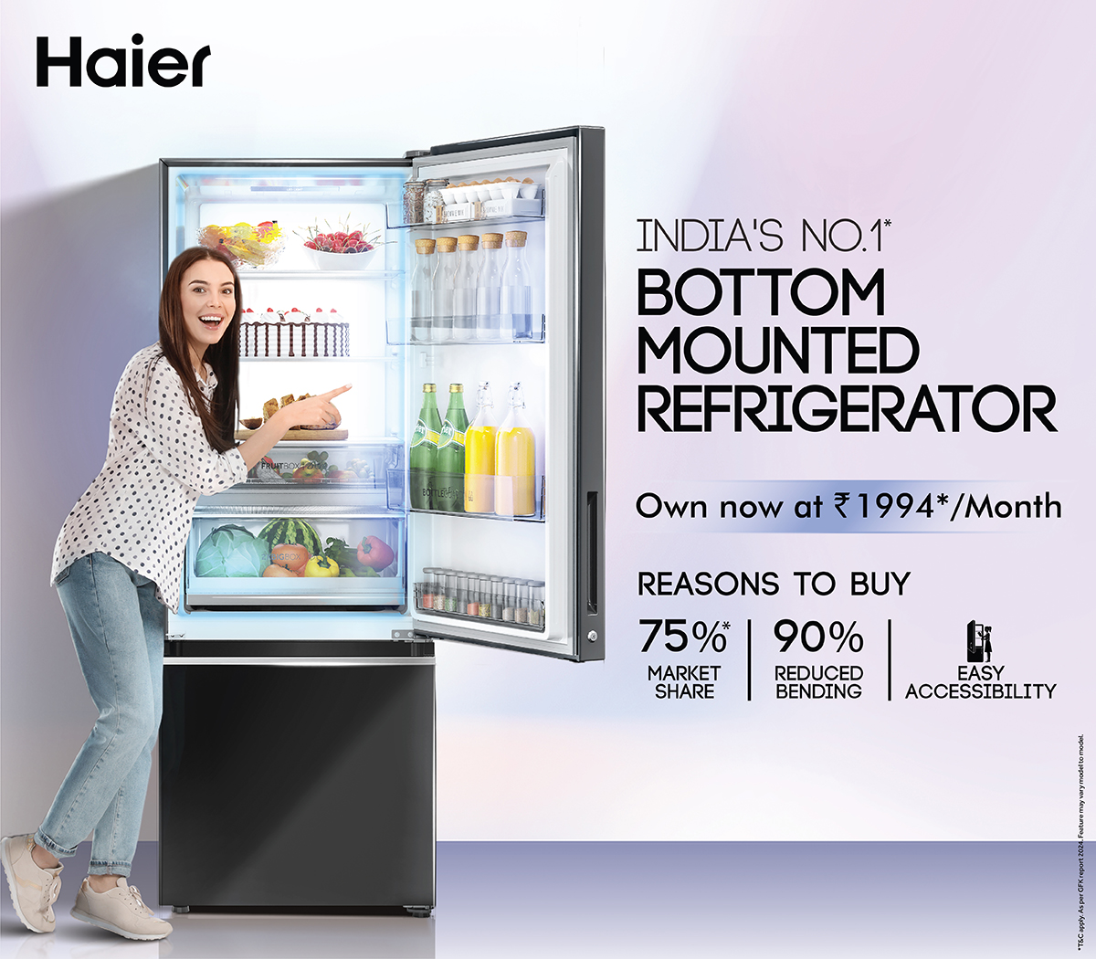Haier Bottom Mount Refrigerator