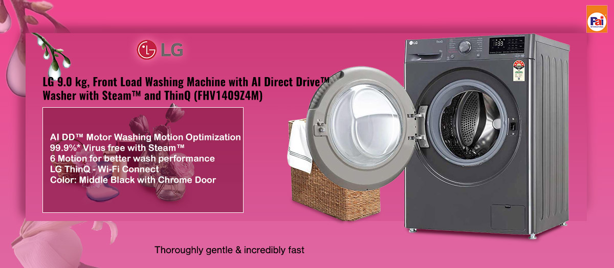 LG 9.0 kg, Front Load Washing Machine wi