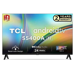 TCL 32 inches (80.04 cm) Bezel-Less S Series HD Ready Smart Android LED TV, 32S5400A, Black