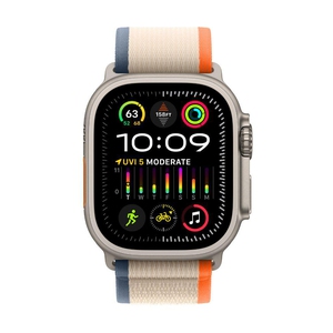 Apple Watch Ultra 2 (49mm, GPS + Cellular) Titanium Case with Orange/Beige Trail Loop - S/M