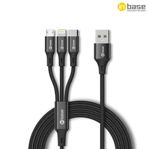 Inbase Nylon Braided 3-IN-1 Cable (Lightning-Type C- Micro USB)