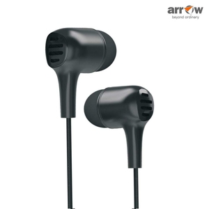 Arrow MX 10 Wired Earphone with Tangle Free Cable and Mic, Black