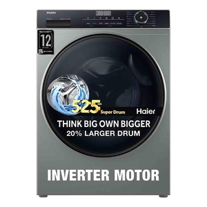 Haier 8 kg 5 Star Inverter Fully Automatic Front Load Washing Machine with Steam Wash Technology (HW80-IM12929CS3, Ore Silver)