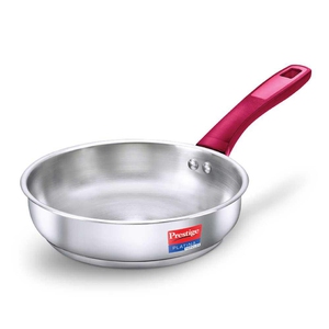 Prestige Platina Popular Stainless Steel Gas and Induction Compatible Fry Pan, 220 mm