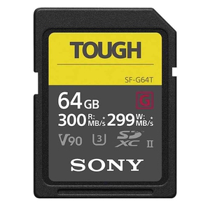 Sony SF-G64T 64 GB Tough High Speed sdxc UHS-II G300 SD Card