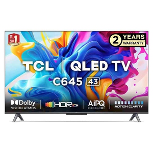 TCL C645 109 cm (43 inch) QLED 4K Ultra HD Android TV with Dolby Audio (2023 model)