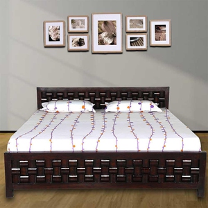 PAI FURNITURE Sheesham Wood Queen Size Bed PFBD161-5 AB