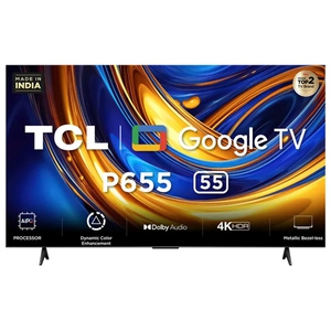 TCL 140 cm (55 inch) 4K Ultra HD LED Google TV with Dolby Audio (55P655, Black)