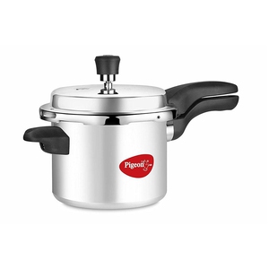 Pigeon by Stovekraft Calida Induction Base Aluminium Pressure Cooker with Outer Lid, 3 litres, Silver