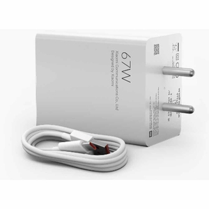 Mi SonicCharge 3.0 Combo 67W Type A Fast Charger (Type A to Type C Cable, Quick Charge 3.0, White)