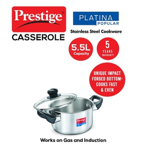 Prestige Platina Popular SS Casserole with Lid, 240 mm