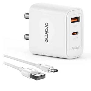 Oraimo USB C Wall Charger,33W Dual Port Type C Charger Fast Charging Power Adapter Compatible with iPhone