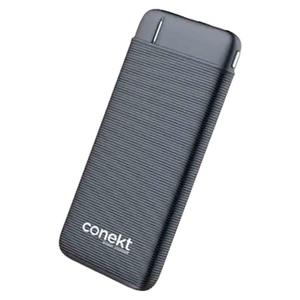 conekt Zeal Run Plus 10000 mAh Fast Charging Power Bank (2 Type A Ports, LED Charge Indicator, Black