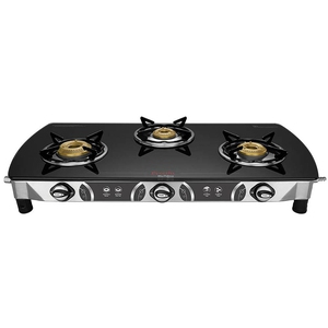 Preethi Blu Flame Blaze Glass Manual Gas Stove  (3 Burners)