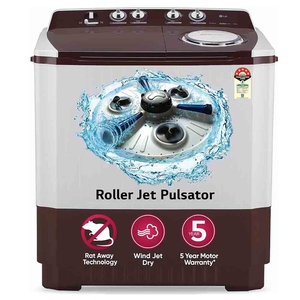 LG 10 Kg 5 Star Semi Automatic Top Load Washing Machine with Roller Jet Pulsator, Collar Scrubber (Burgundy)