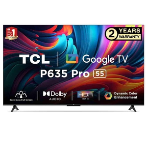 TCL 139 cm(55 inches) Bezel-Less Full Screen Ultra HD 4K Smart LED Google TV (55P635 Pro, Black)