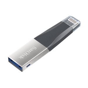 SanDisk iXpand Mini Flash Drive 128 GB OTG Drive  (Grey, Type A to Lightning