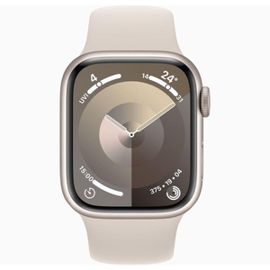 Apple Watch Series S9 GPS 41mm Starlight Aluminium Case with Starlight Sport Band - S/M