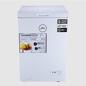 Godrej Slim Series 100 Litres Single Door Deep Freezer (Convertible Technology, DH GCHW 110 R6SHC RW, Royal White)