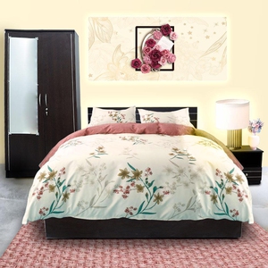 Pai Furniture combo (BD701-5+WR310-2+ST701 )(Queen Bed,+Wardrobe+Side Table)