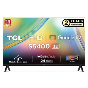 TCL 81 cm (32 inches) Bezel-Less S Series Full HD Smart LED Google TV 32S5400 (Black)