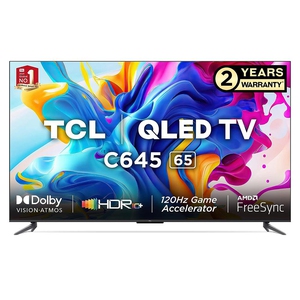 TCL 65 inches (164 cm) QLED Ultra HD (4K) Smart Google TV With Hands-Free Voice Control (65C645)
