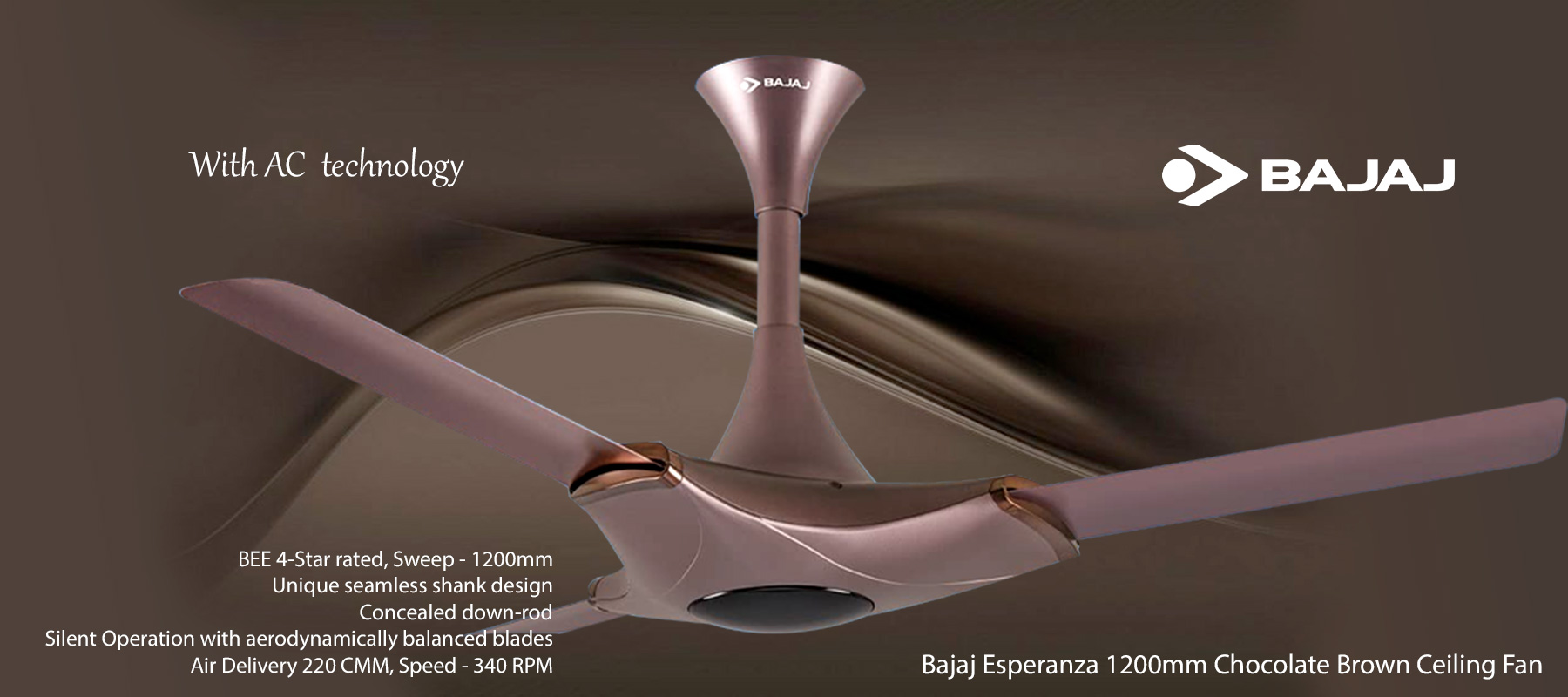 Bajaj Esperanza 1200mm Chocolate Brown Ceiling Fan