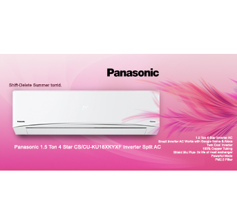 Panasonic 1.5 Ton 4 Star CS/CU-KU18XKYXF Inverter Split AC