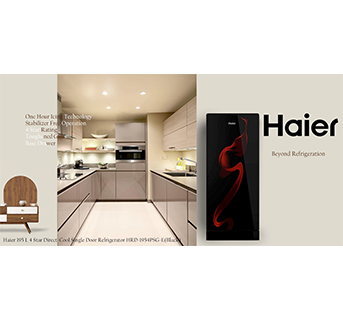 Haier 195 L 4 Star Direct-Cool Single Door Refrigerator HRD-1954PSG-E(Black)
