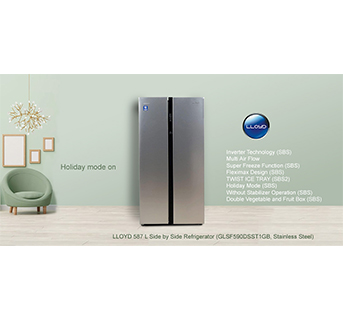 LLOYD 587 L Side by Side Refrigerator (GLSF590DSST1GB, Stainless Steel)