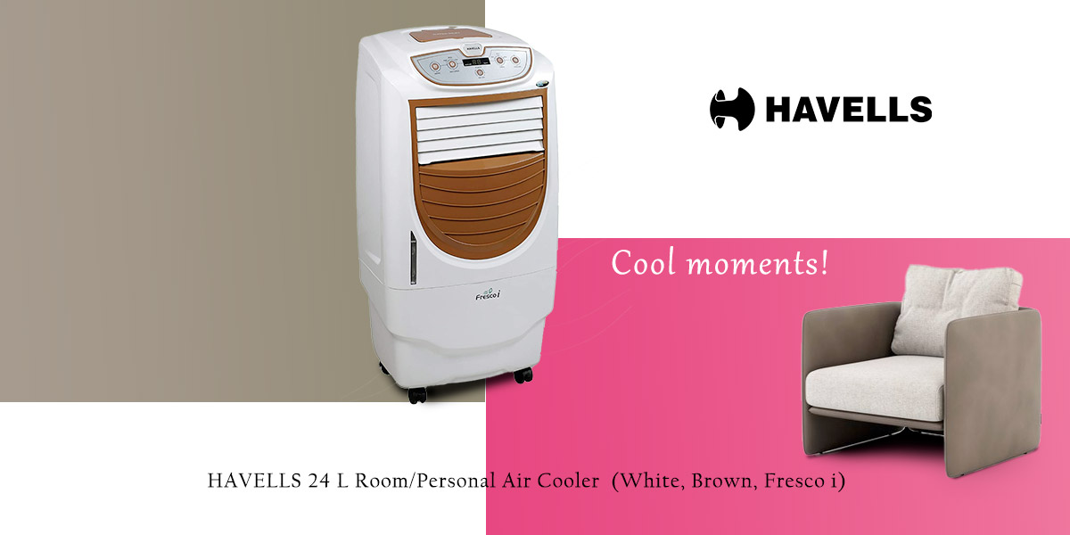 HAVELLS 24 L Room/Personal Air Cooler  (White, Brown, Fresco i)