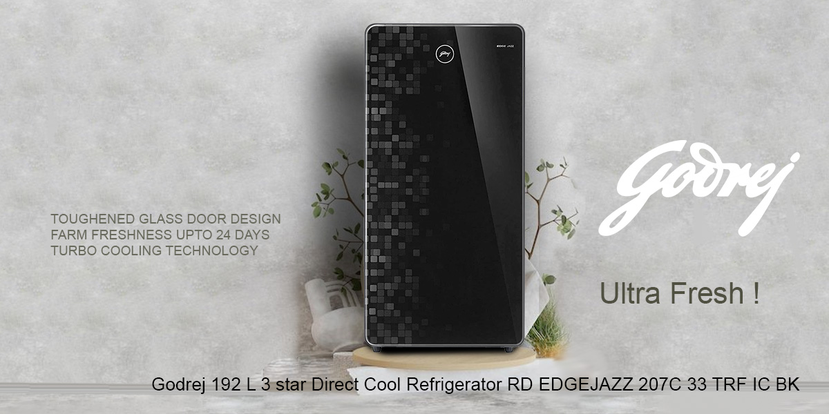 Godrej 192 L 3 star Direct Cool Refrigerator RD EDGEJAZZ 207C 33 TRF IC BK