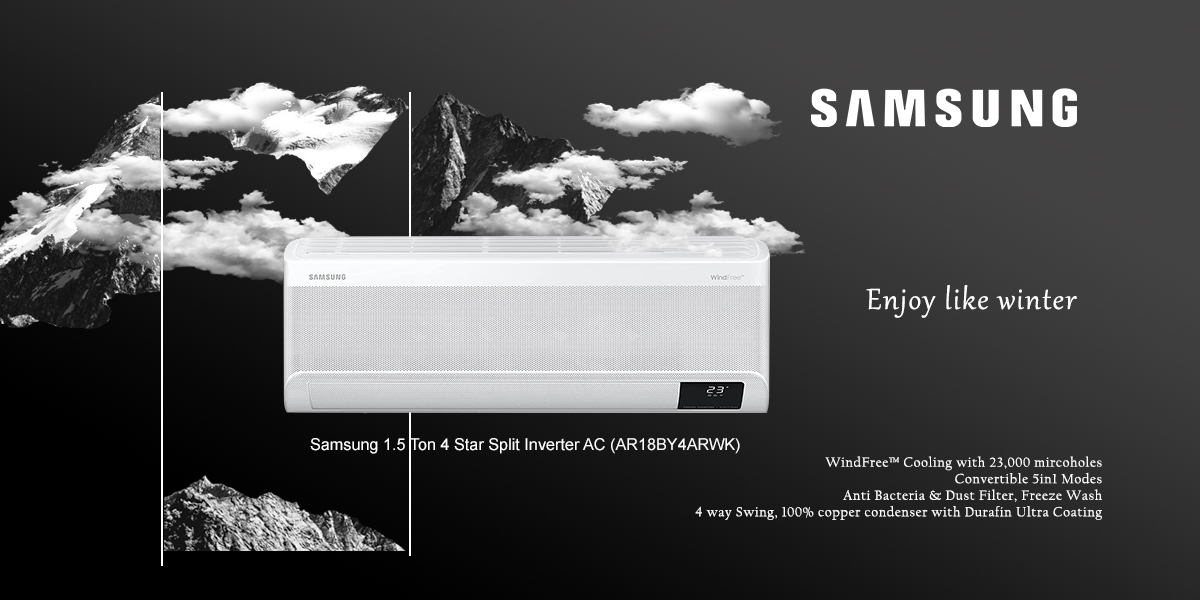 Samsung 1.5 Ton 4 Star Split Inverter AC (AR18BY4ARWK)
