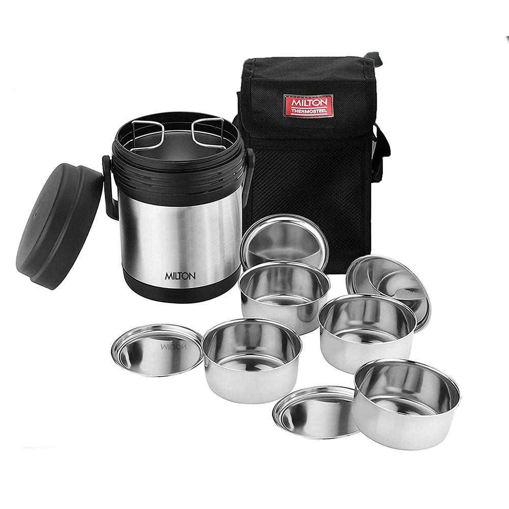 Buy Milton Thermosteel Hot Meal Container Lunch Box Set Of Silver Stainless Steel Pai