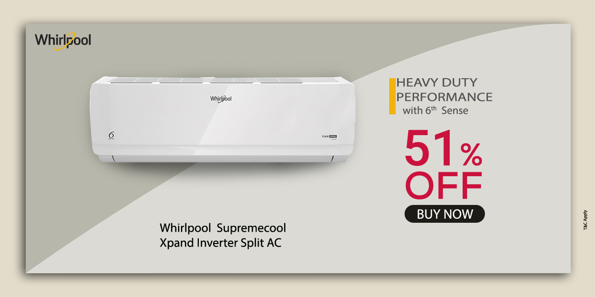 Whirlpool Supreme Cool Xpand 1.5T 5 Star Inverter Split-Air Conditioner(41418,S3I3AD0)
