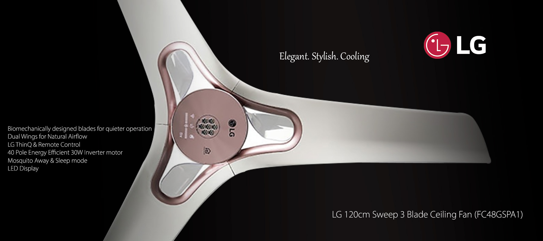 LG 120cm Sweep 3 Blade Ceiling Fan (FC48GSPA1)