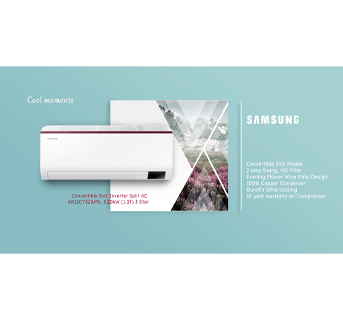 Samsung 1.0 Ton 3 star Convertible 5in1 Inverter Split AC(AR12CY3ZAPG,white)