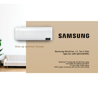 Samsung 1.5 Ton 4 Star Split Inverter AC (AR18BY4ARWK)