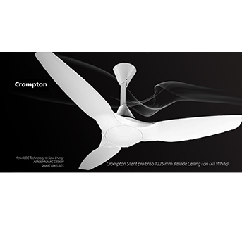 Crompton Silent pro Enso 1225 mm 3 Blade Ceiling Fan (All White)