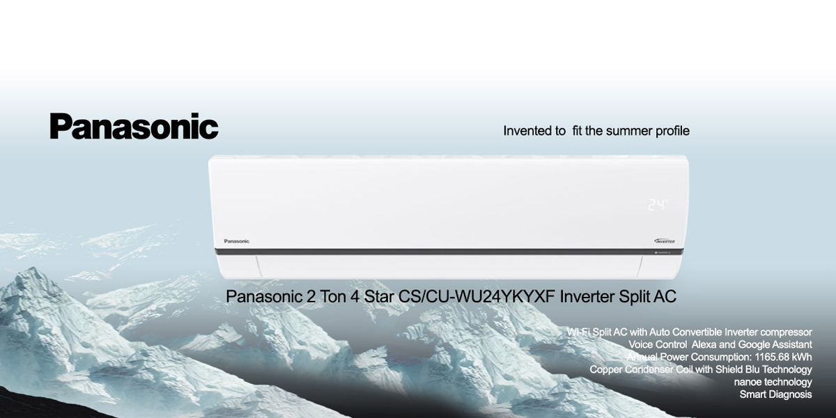Panasonic 2 Ton 4 Star CS/CU-WU24YKYXF Inverter Split AC