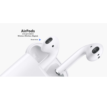 Apple AirPods (2nd Generation) with Charging Case MV7N2HN/A.