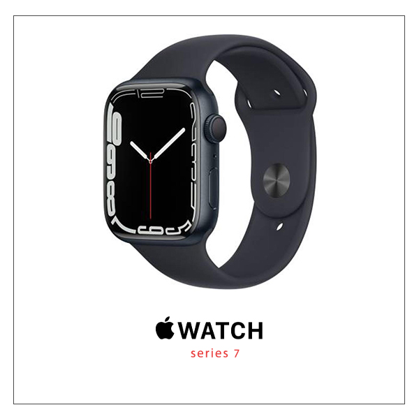Apple Watch Series 7 Smart Watch (GPS+GLONASS, 41mm) (MKMX3HN/A, Midnight, Sport Band)
