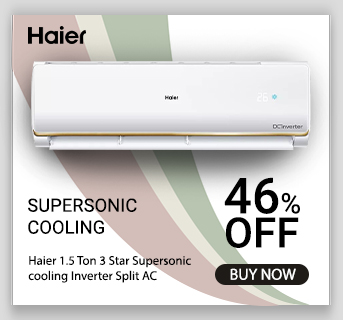 Haier 1.5 Ton 3 Star Supersonic cooling Inverter Split AC - Clean Cool +( HSU18C-TQG3BE1-INV)