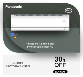 Panasonic 1.5 Ton 5 Star Inverter Split Smart AC with Amazon Alexa and Google Assistant Support (Copper Condenser, CS/CU-AU18ZKY5F)