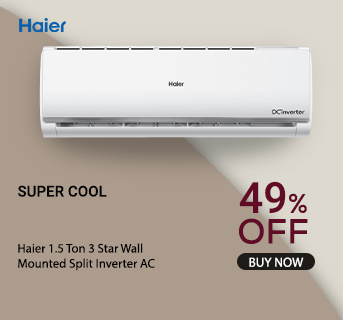 Haier Clean Cool + 7 in 1 Convertible 1 Ton 3 Star Triple Inverter Plus Split AC with Frost Self Clean (2023 Model, Copper Condenser, HSU13C-TQS3BE1)