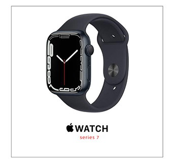 Apple Watch Series 7 Smart Watch (GPS+GLONASS, 41mm) (MKMX3HN/A, Midnight, Sport Band)