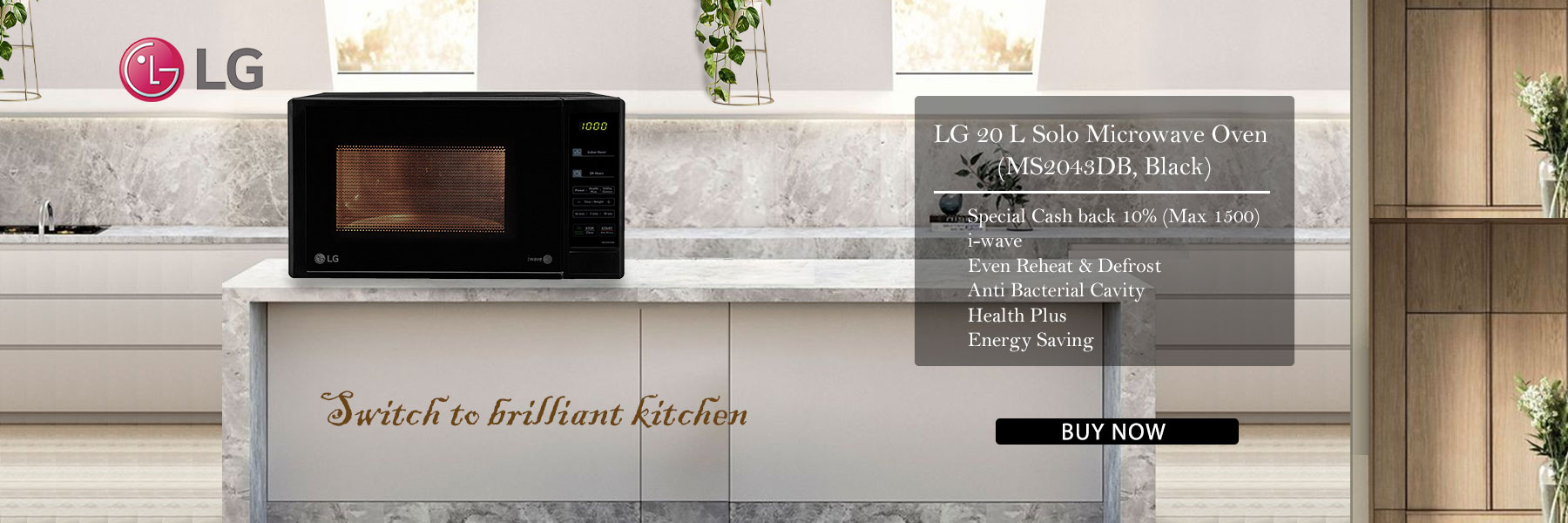 LG 20 L Solo Microwave Oven (MS2043DB, Black)