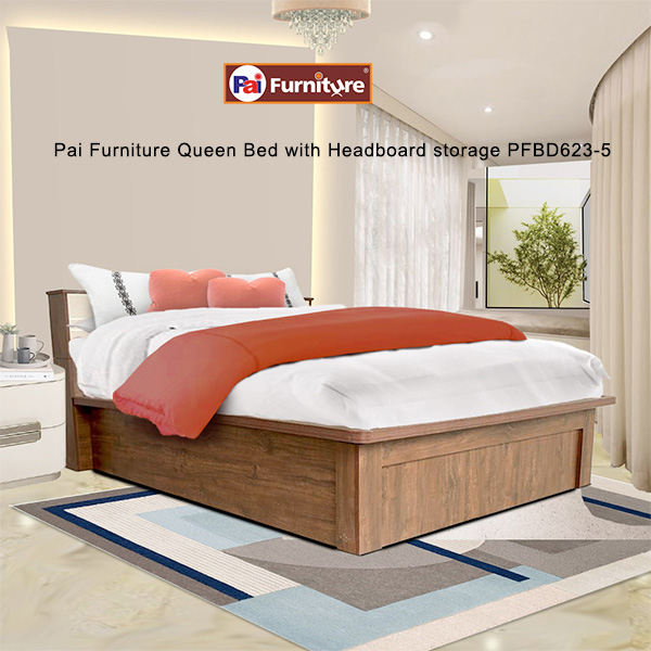 Pai Furniture Queen Bed with Headboard storage PFBD623-5