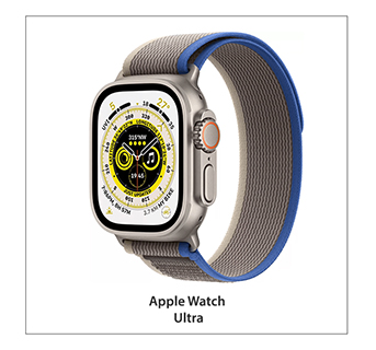 Apple Watch Ultra GPS + Cellular, 49mm Titanium Case with Blue/Gray Trail Loop