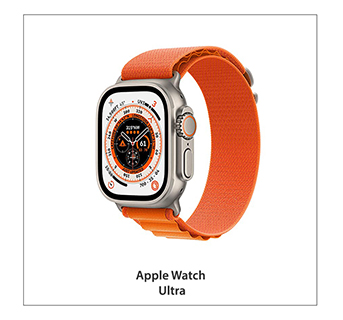 Apple Watch Ultra 49 mm Titanium Case with Medium Orange Alpine Loop (GPS + Cellular)(MQFL3HN/A)